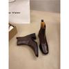 Short boots women's 2025 autumn and winter new square head thick heel middle heel Korean version sleeve versatile Martin commuter Chelsea boots