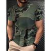 Fashion Men's Crew Neck Short Sleeve 3D Casual Color Printing Casual Short Sleeve Crew Neck T-Shirt