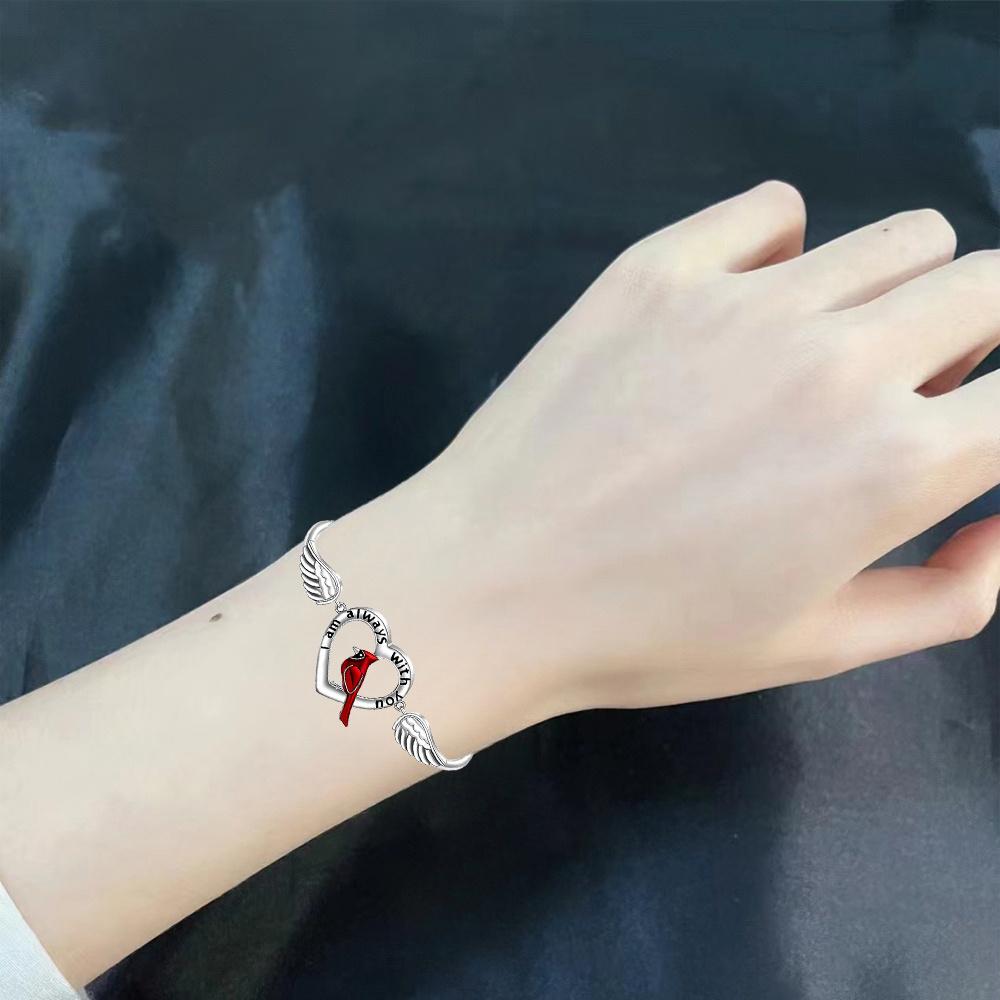 Love Red Bird Bracelet, Cool Party Jewelry, Valentine's Day Gift for Family and Friends
