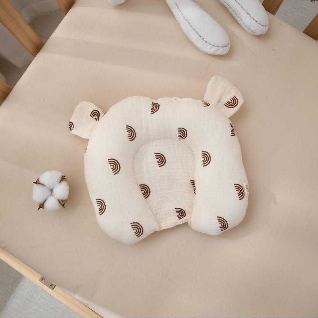 Pure Cotton U-Shaped Baby Pillow: Anti-Plagiocephaly, Sweat-Absorbent, Washable, Anti-Startle