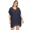 Oversized Women's Handmade Patchwork V-neck Solid Color Beach Dress Cover Up Dresses