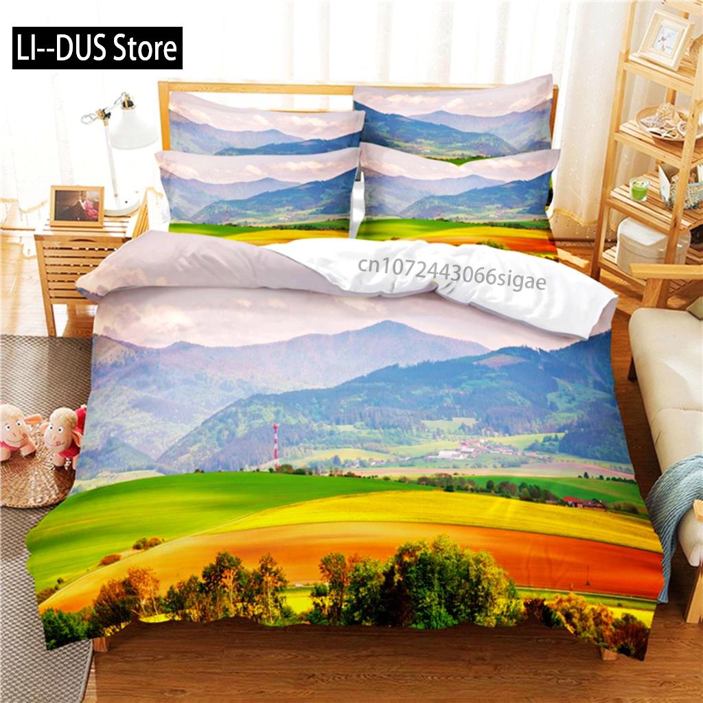 Comforter Beautiful Scenery Bedding Set 3D Bedding Digital Printing Queen Size Bedding Sets Fashion Designs