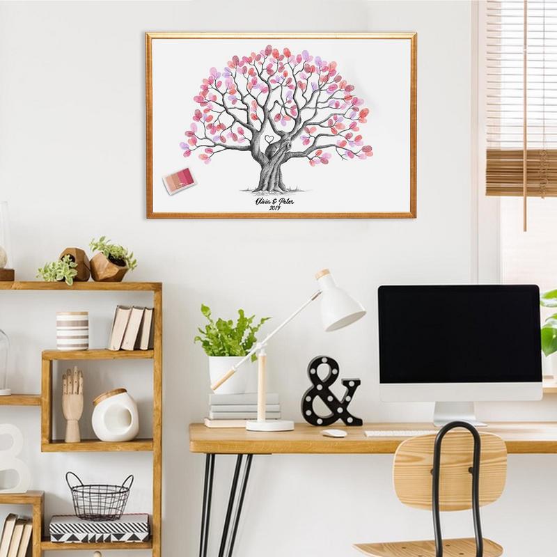 Fingerprint Tree Canvas Event Decorative Fingerprint Tree Guestbook Alternative Canvas Wedding Guest Book Fingerprint Tree Party
