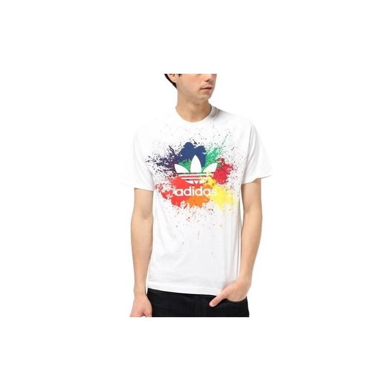 Adidas Originální prodyšné tričko s duhovým stříkancem Pánské topy AZ8632