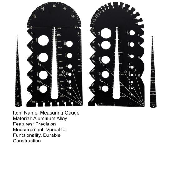 2Pcs Thread Measurement Gauge 26 Holes Metal Thread Pitch Multi-Gauge