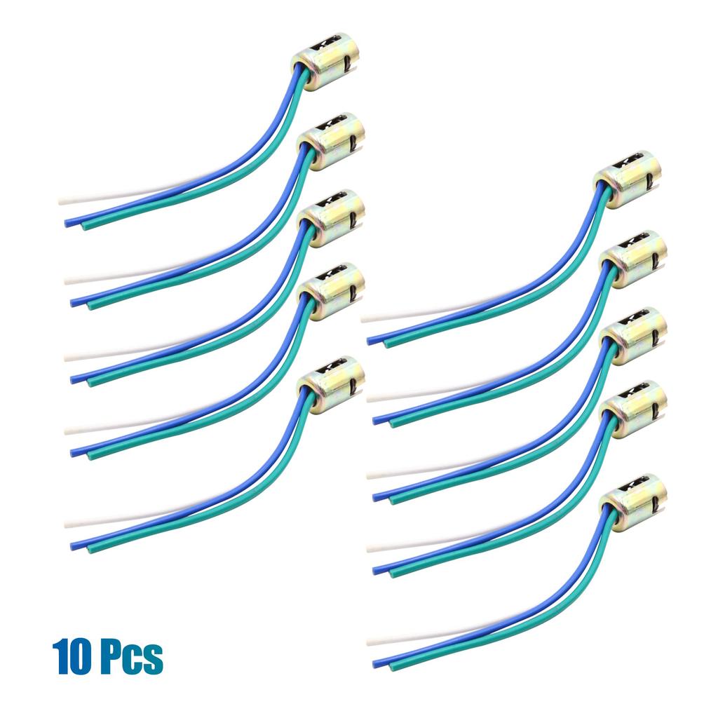 uxcell 10pcs Car Wire Bundle Light Bulb Socket Holder Extension Connector BAY15D Light Socket