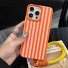 Striped Couple INS Hand Wrist Strap Case For iPhone 13 11 12 Pro Max Cases iPhone 15 17 14 16 Plus Minimalist With Lanyard Cover