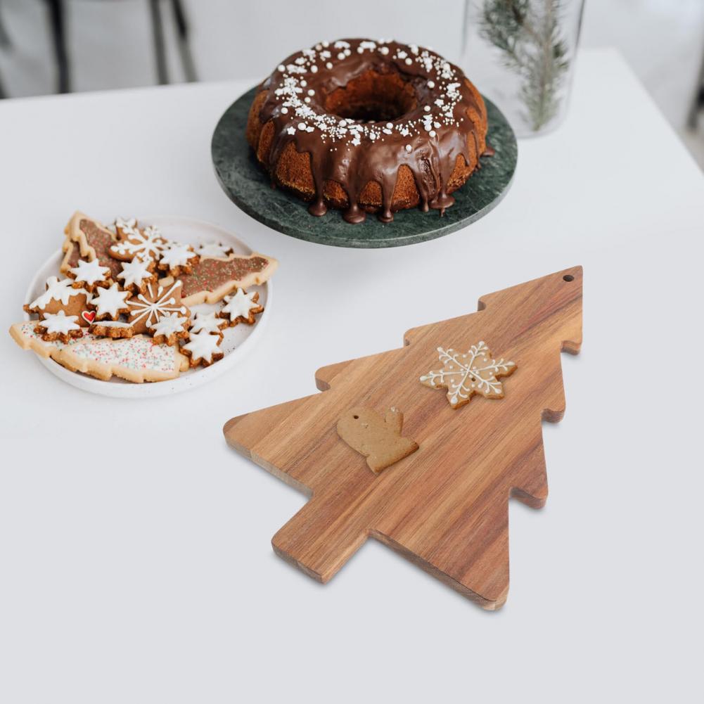 Christmas Tree Serving Board Wooden Cutting Board Sushi Tray Kitchen Charcuterie Chopping Board Party Fruit Plate Home Decor