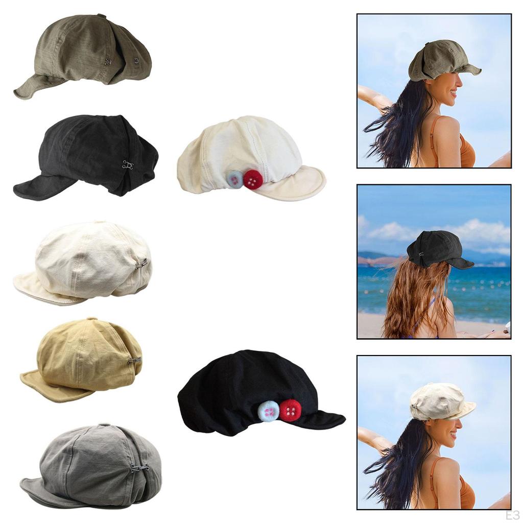 Retro Design Hat for Women Accessories Slouchy Breathable with 6.5cm Brim