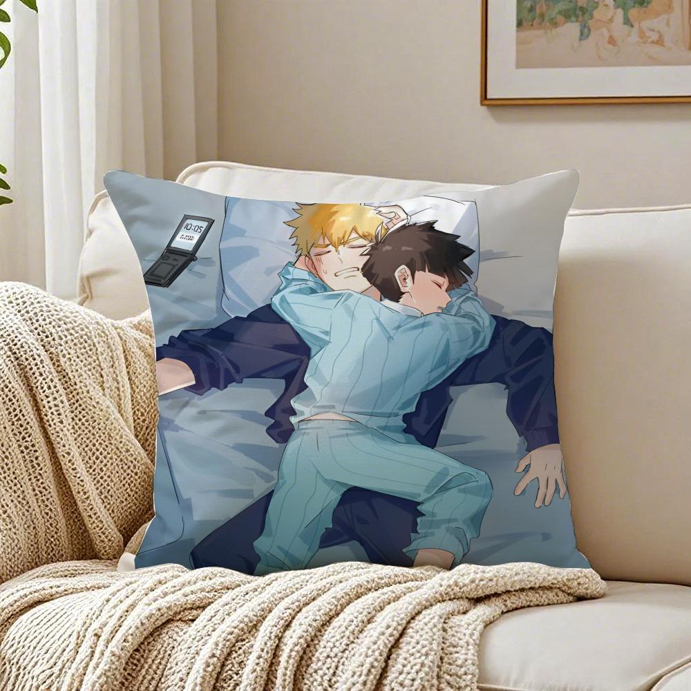 Action Japanese Anime MMob Psycho 100 Cushion Cover Pillowcase Antidustmite Living Room Sofa Decor Cushion Room