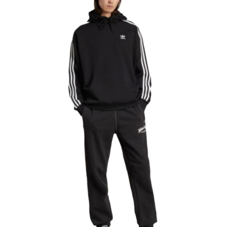 adidas Adicolor Baggy Hoodie, Men Black Loose Streetwear Sweatshirt JC6251