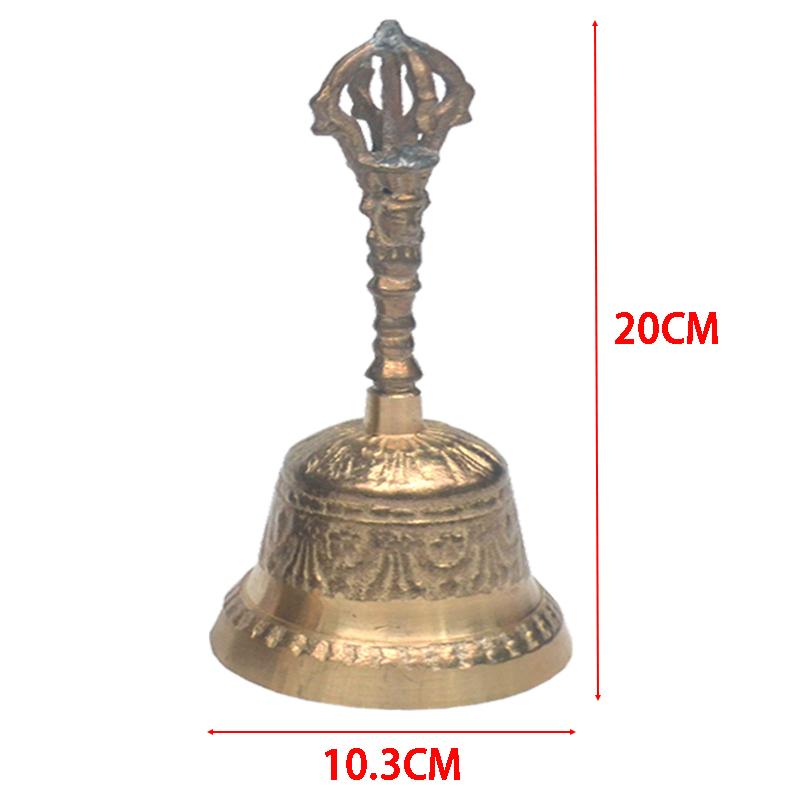 Brass Bells Retro Wind Chimes Tibetan Meditation Hand Bell Sound Healing Buddhist Decoration Children'S Percussion Instruments