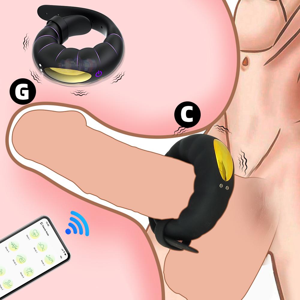 Vibrating Cock Ring 10 Vibration Modes Clitoral Stimulator G-Spot Couples Delay Ejaculation Adult Sex Toys Men Female