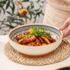 Nordic Retro Ceramic Large Soup Bowl, Creative Home 9-Inch Large Vegetable Noodle Bowl Boiled Fish Bowl Large Capacity Soup Basin