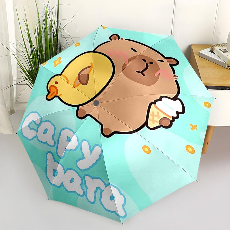

Capybara,IceCream Automatic Folding Umbrella Compact 8 rib Design,Unique Style,Suitable for Everyday Outdoor Use,Perfect Gift for Frie