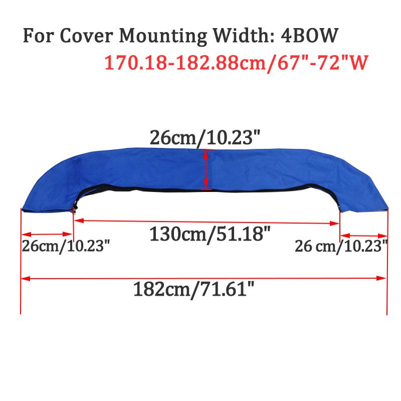 600D 3/4 BOW Bimini Top Boot Cover No Frame Yacht mit Reißverschluss Winter Schnee Sonnenschirm Staubdicht Wasserdicht Cover Marine Zubehör