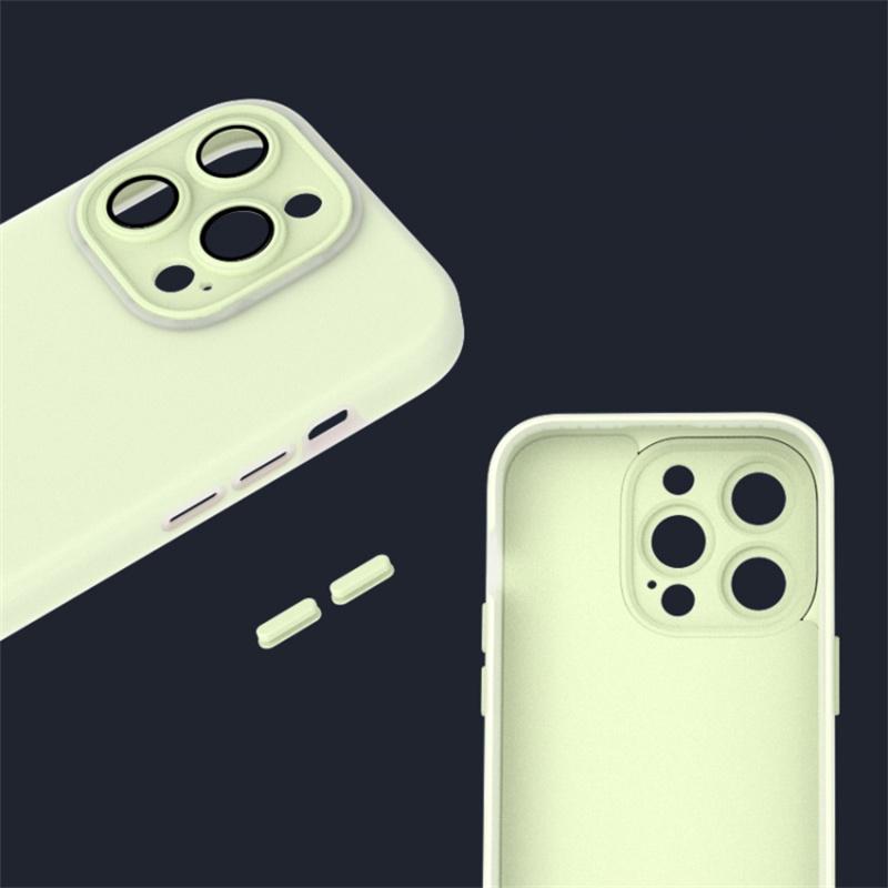 For iPhone 14 Pro Case with Glass Lens Film,Liquid Silicone Soft Phone Cover