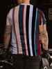 Summer Casual 3D Striped Printed Men's T-shirt Fashion Digital Short Sleeved Outdoor Sports Top