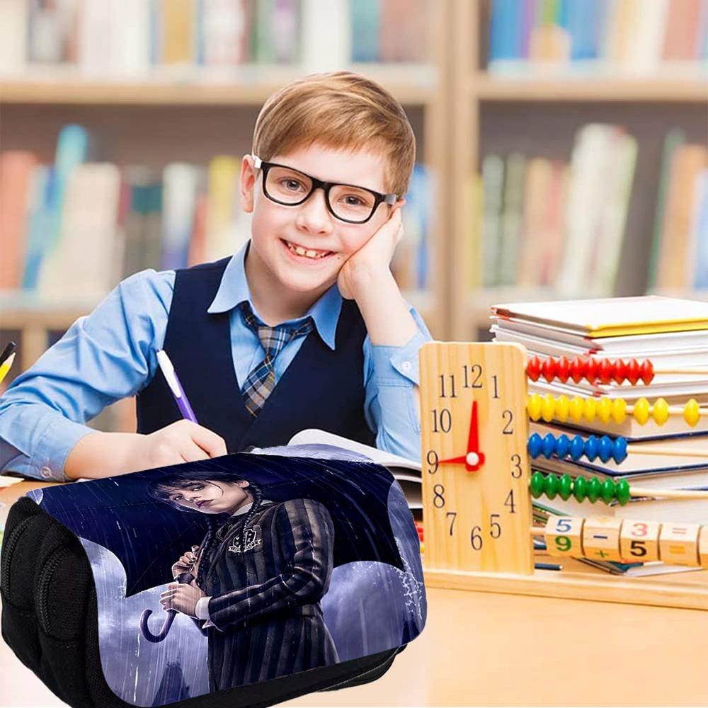 Κασετίνα Wednesday Addams Μεγάλης Χωρητικότητας Διπλό Φερμουάρ Για Σχολικά Είδη