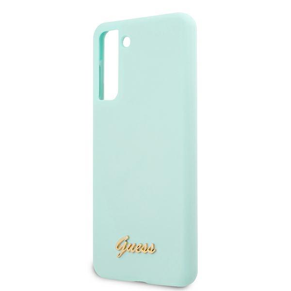 Guess Guhcs21Mlslmglb S21+ G996Niebieski/Blue Hardcase Silicone Script Metal Logo