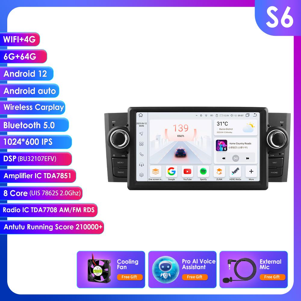 

Hizpo Интеллектуальное 2din RDS FM Android Авторадио 7862 для Fiat Grande Punto Linea Автомагнитола Мультимедийный Видеоплеер GPS Навигация Головное Устройство Carplay 4G WIFI S6 8Core 6G 64G AI