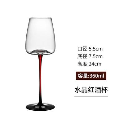 Luxury Black Bow Tie Burgundy Wine Glass Decanter Set Large Crystal Wine Champagne Goblet Bar Set