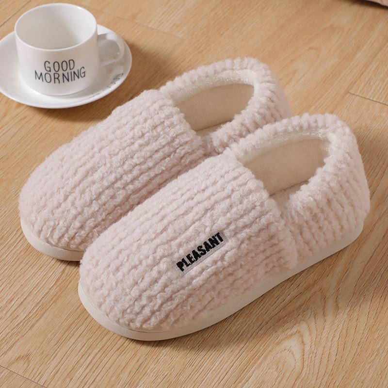 

сумка на толстой подошве и хлопковые тапочки для домашнего использования осенью и зимой для женщин, теплые комнатные нескользящие плюшевые хлопковые тапочки для пар, для мужской зимы 44-45 [Suitable for 43-44 feet]