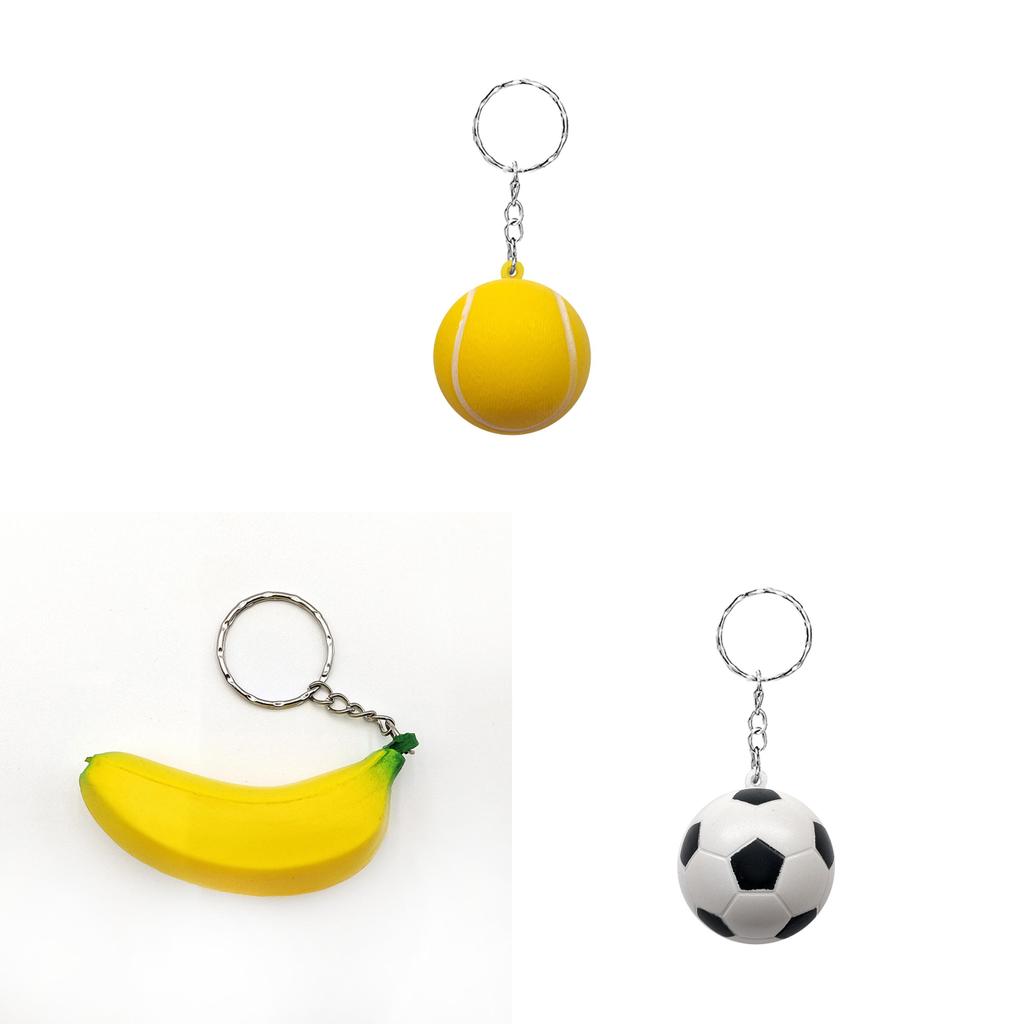 Pu Foam Basketball Keychain Toy For Children Kids Stress Relief Bag Accessory