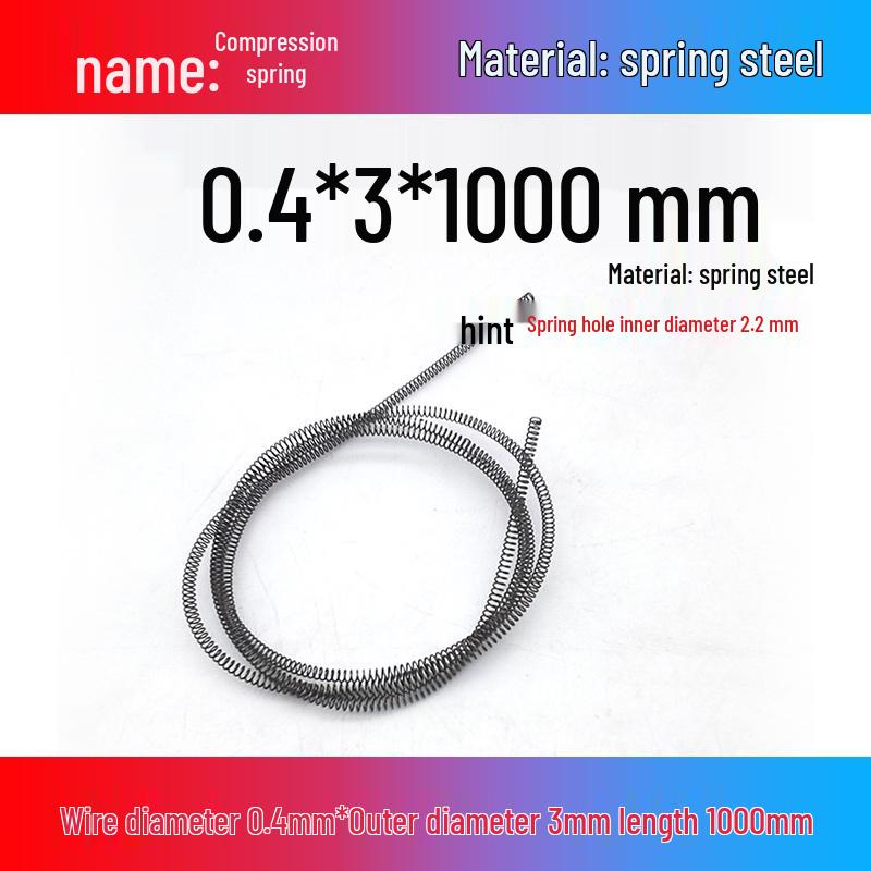 Spring Wire: 1m Long, Soft Pressure, Manganese Steel, 0.3-4.5mm Diameter, Yellow Compression Return.