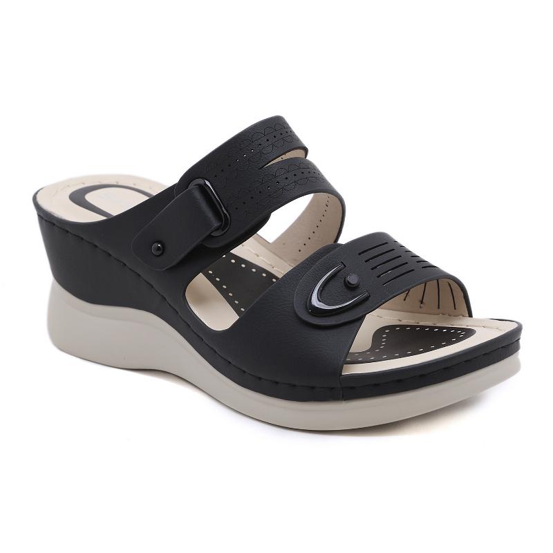 Fashion 2025 Spring And Summer New Fashionable Casual Wedge Beach Sandals Women's Shoes Comfortable, Breathable Elegant And Simple