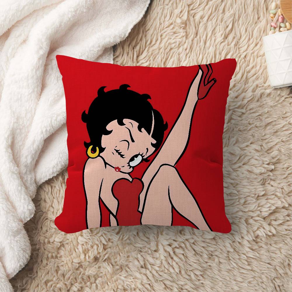 Animation BBetty BBoop Maple Design Cushion Cover Happy Autumn Harvest decor Holiday Decorati Pillow Cover