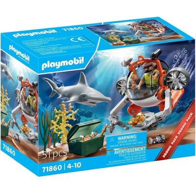 Plastic Construction Set Playmobil 71860 Action Heroes Treasure Hunt Submarine