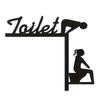 Klebe-Badezimmer-Schild Lustiges Türschild, Metall-Wandkunst für den Denkraum mit humorvollen Zitaten, Selbstklebende Büroplakette Toilette für Toilettenraum, Rostfrei