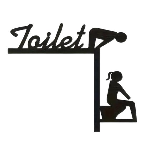 Klebe-Badezimmer-Schild Lustiges Türschild, Metall-Wandkunst für den Denkraum mit humorvollen Zitaten, Selbstklebende Büroplakette Toilette für Toilettenraum, Rostfrei