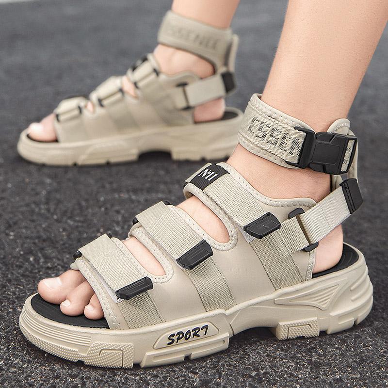 Beach shoes men's summer wear casual sports work driving wading summer heightening platform Roman sandals