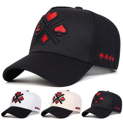 Herren Poker Besticktes Patchwork Fünfseitige Baseballkappe Outdoor Verstellbare Sonnenschutz Freizeitkappe Frühling Herbst Reise Tourismus Strandurlaub
