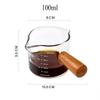 Hot selling Wooden Handle Hand-brew Coffee Machine Single/double-mouth Glass Coffee Measuring Cup Precise Scale, 750ML, Reusable
