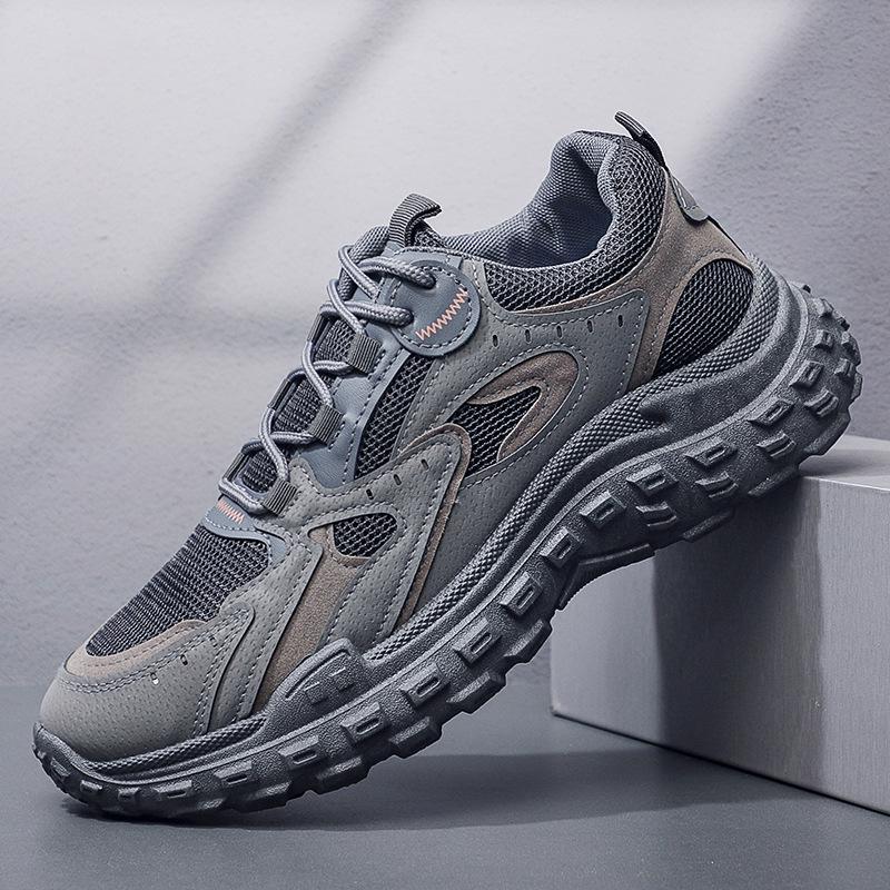 Men’s Breathable Mesh Work Shoes: Spring/Autumn Anti-Slip, Wear-Resistant Construction Sneakers.