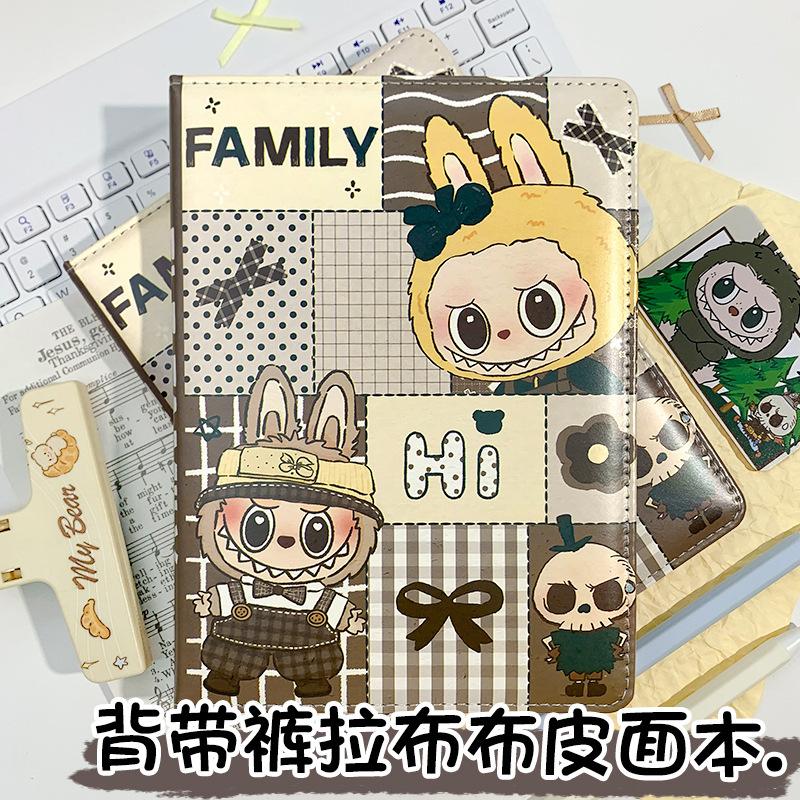 

Overalls A5 Leather Book Notebook Handbook Student Notebook Horizontal Line Book L Color Page Book