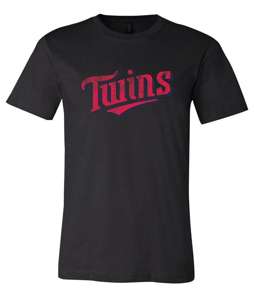Minnesota Twins Text Logo Distressed Vintage Logo T-Shirt 6 Sizes S-6XL!!