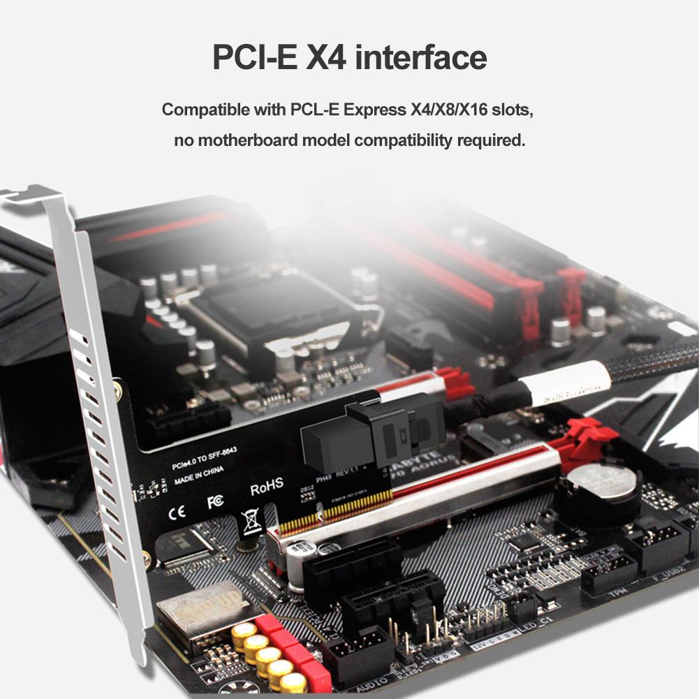 PCIE X4 To SFF8643 Expansion Card PCI-EX4/X8/X16 PCI E To SFF-8643 NVMe SSD Riser PCIE To U2 Solid State Drive Adapter