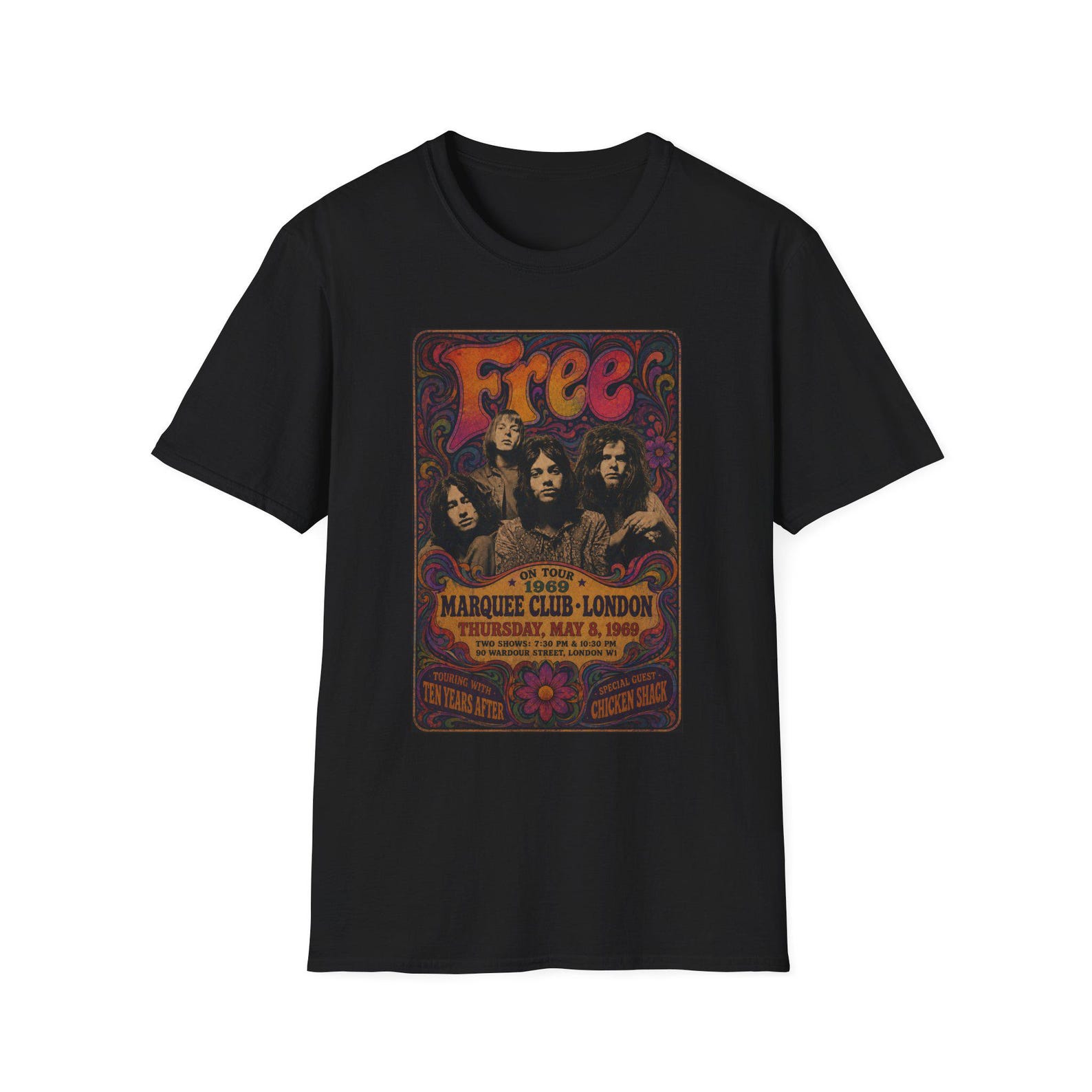 Free band concert poster fan fiction T-Shirt rock concert tee 4XL