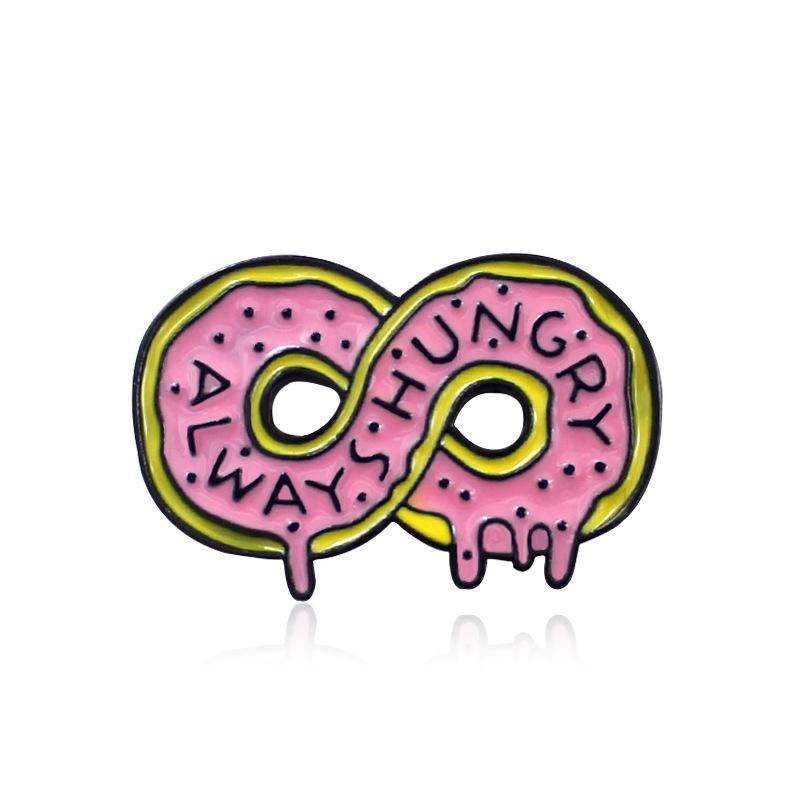 Hot Selling Pink Infinity Donut Enamel Pin Brooch Badge