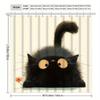 1 Elegant Black Cat Shower Curtain - Polyester Bathroom Decor With Artistic Fluffy Cat Pattern, Hook Included, Polyester Fabric