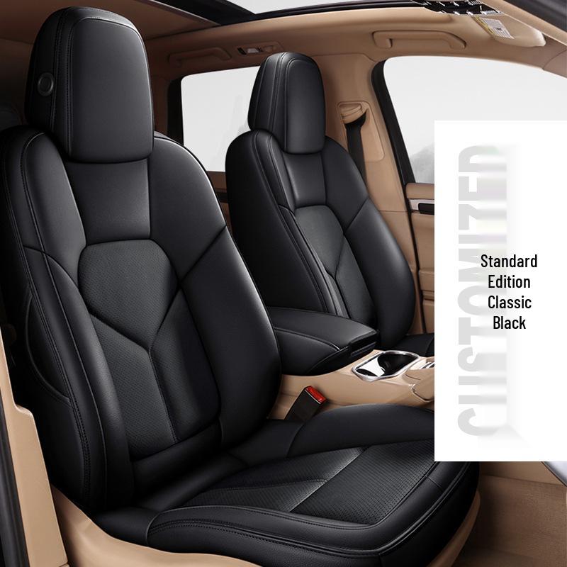 Full Coverage Genuine Leather Seat Cushion for BMW 5 Series and Porsche Cayenne