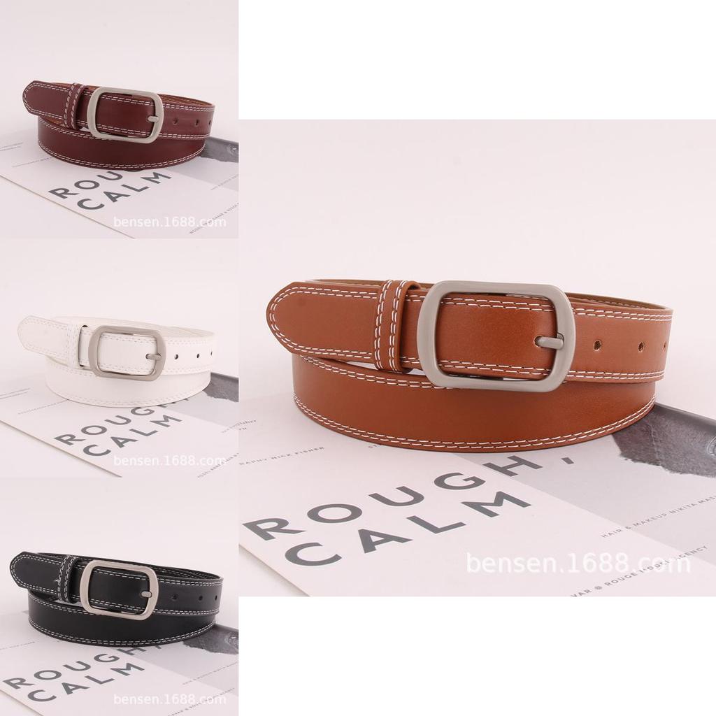 Elegant Pu Leather Belt For Women And Men With Pin Buckle In Classic Black And White Styles