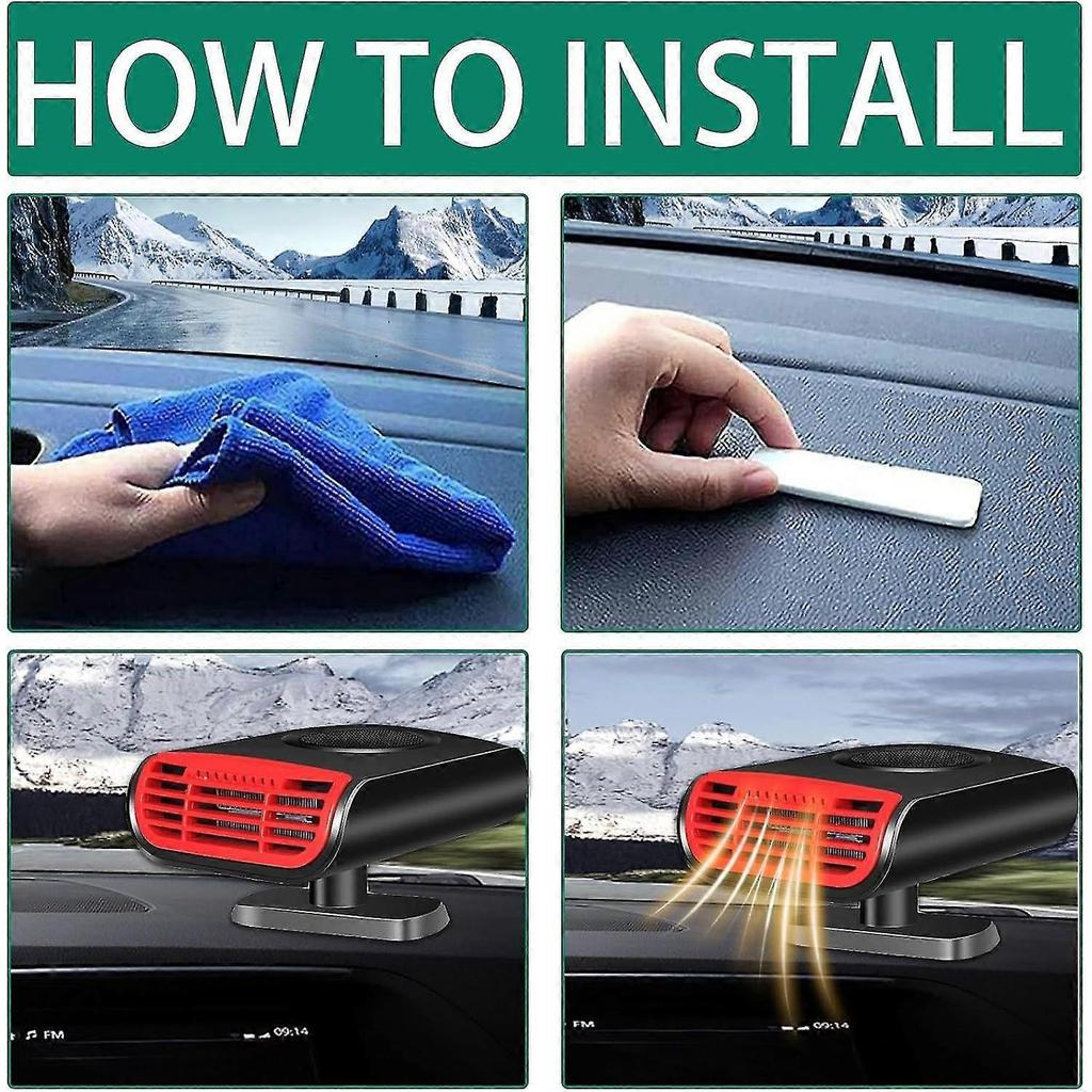 Car Heater, 12v 150w Portable Car Heater Defroster Fans Heating & Cooling Fast Plug In Cigarette Lighter Vehicle Microwave Molecular Deicing