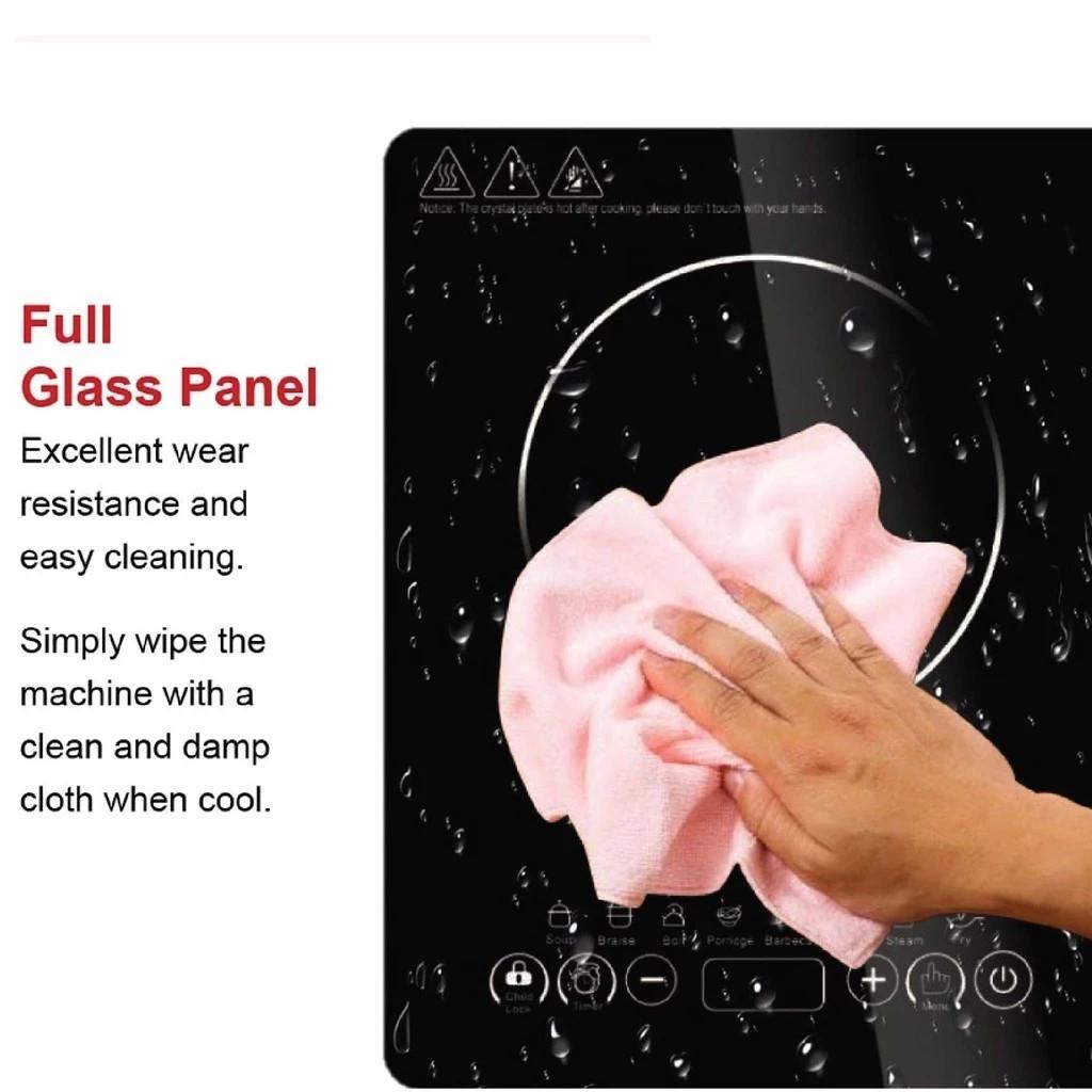 2200W Kitchen Cooking Appliance Multifunctional Induction Cooker Touch Screen Glass Panel Heating Stove
