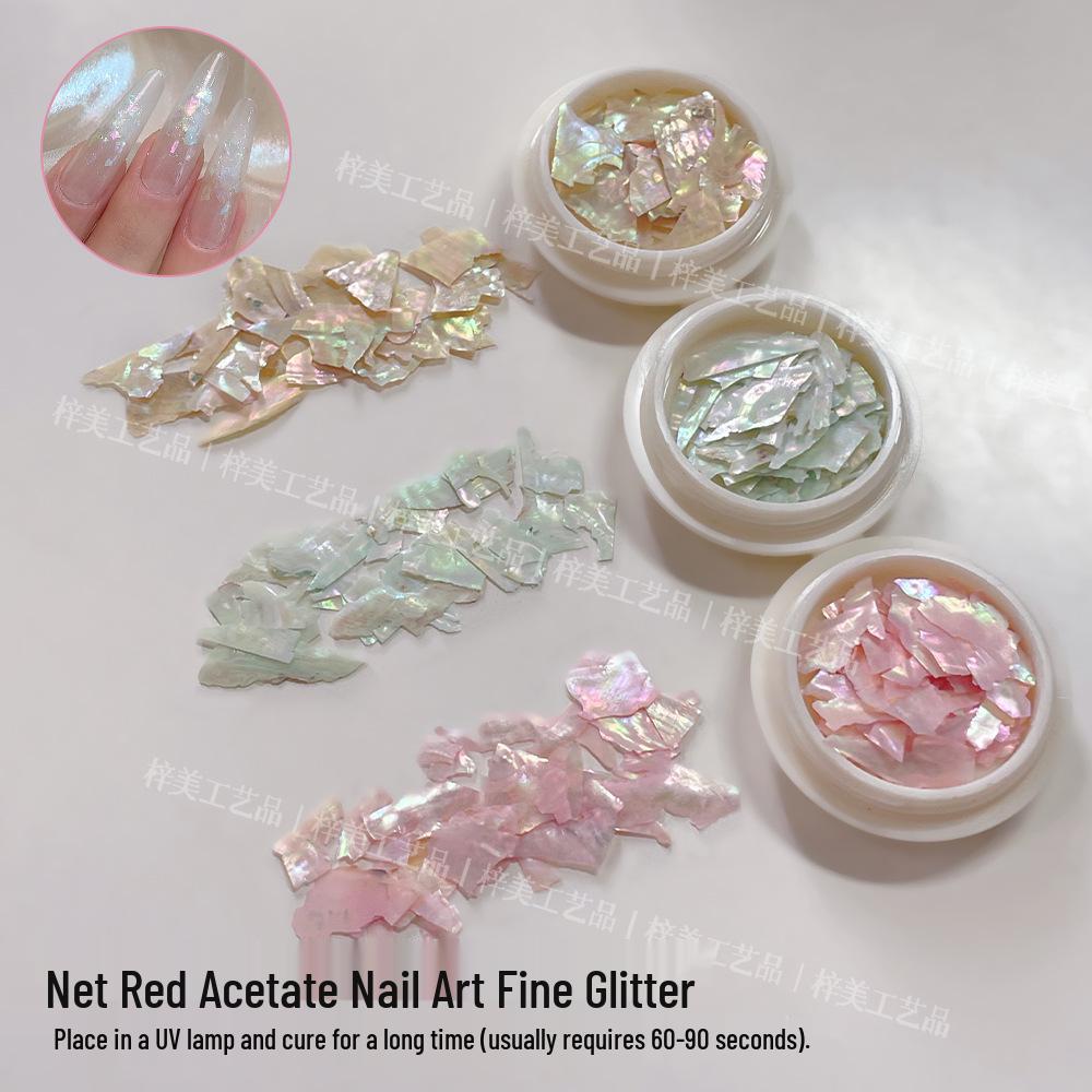 Ultra-Thin Natural Mica Shell Nail Art Decorations with Large Mother-of-Pearl Pieces