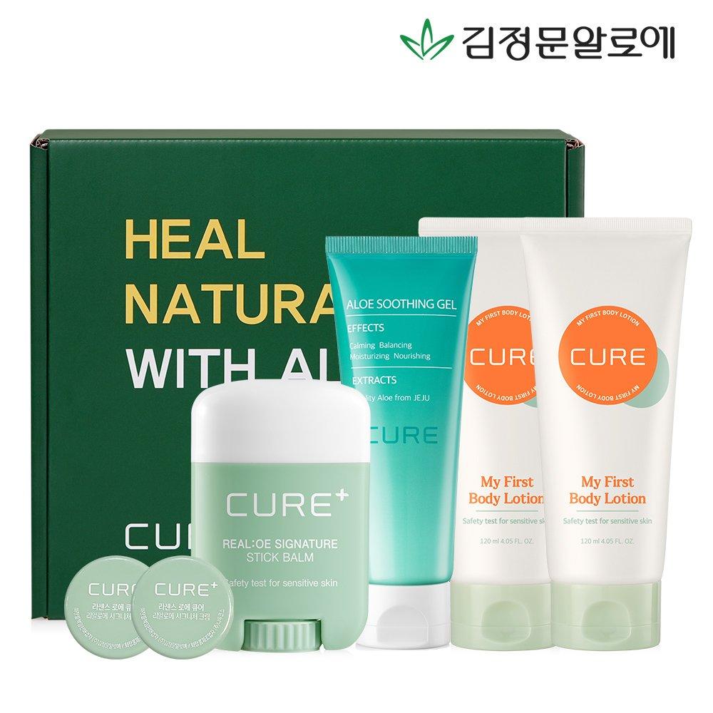 [Kim Jeong Moon Aloe] Cure moisturizing all-in-one gift set + 2 mini creams